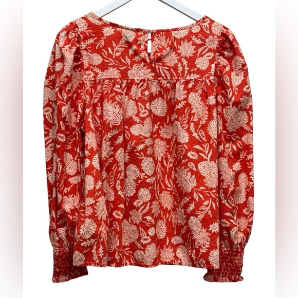Universal Thread Red Floral Blouse Top Shirt Women’s L - Picture 3 of 8